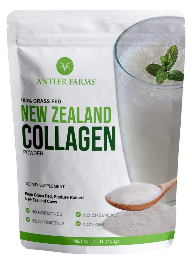 Antler Farms - 100% Pure New Zealand Collagen Powder From Grass Fed Cows Unflavored 1 Lb Hydrolyzed Cold Water Soluble Peptides Keto Friendly Bioavailable Quick Dissolving - Image 1