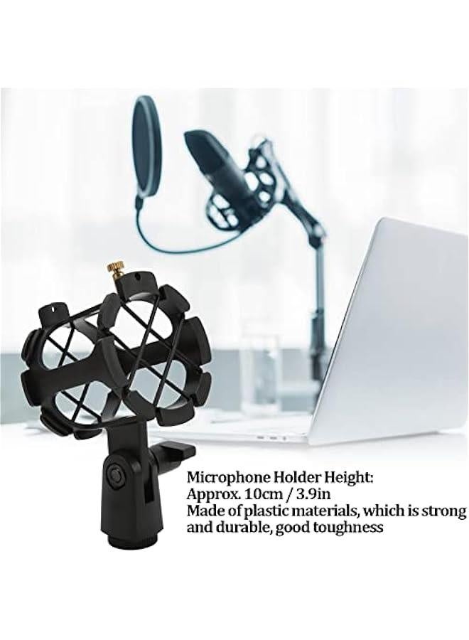 Microphone Shock Mount Holder, Anti Vibration Shockmount, for Microphones with a Diameter of Less Than 4.5cm, for Recording Studio, Live Broadcast, Online Chat  - Image 3