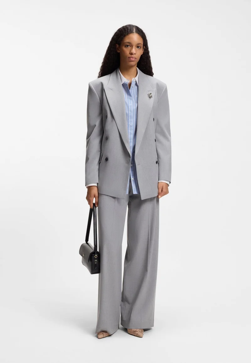 HUGO Patterned Oversized-fit blouse with stacked logos for Women | Best Price UAE