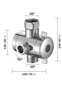 Excefore Shower Arm, Universal Bathroom System Component Replacement Part, G 1/2 3-Way T-adapter, Suitable for Handheld Shower Head and Fixed Spray Head (Chrome)  - Image 5