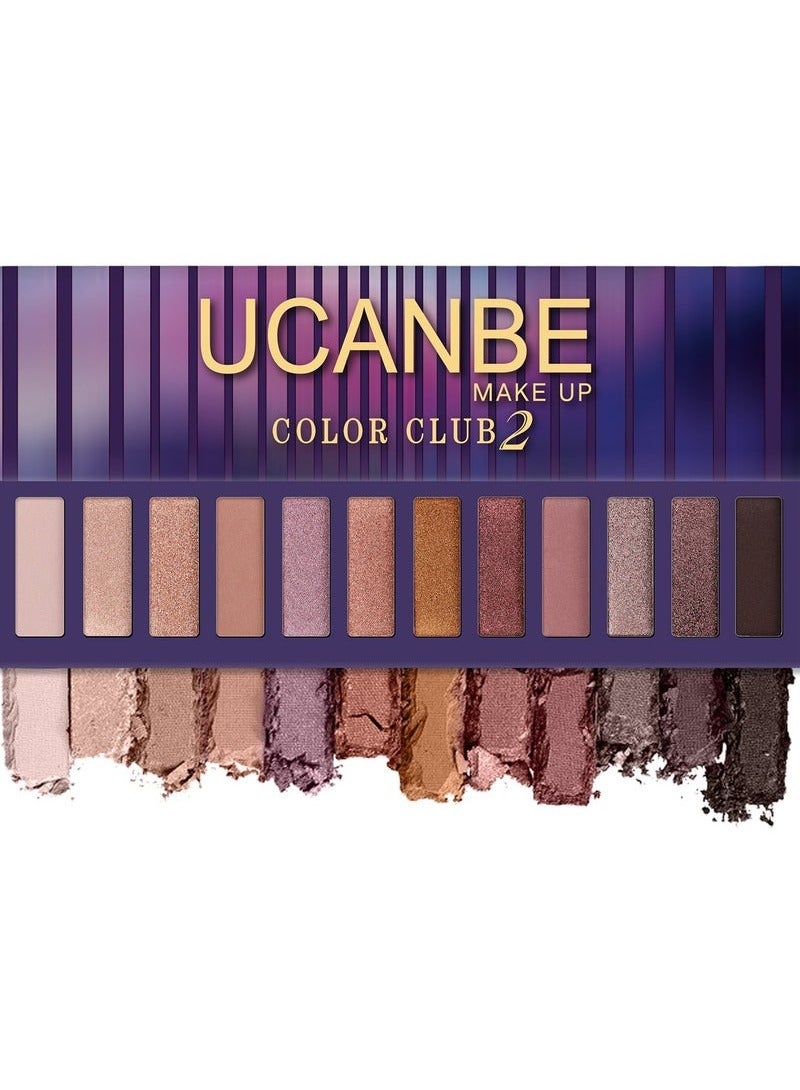 Ucanbe UCANBE 12 Color Matte Shimmer and Pearl Eyeshadow Palette  - Image 3