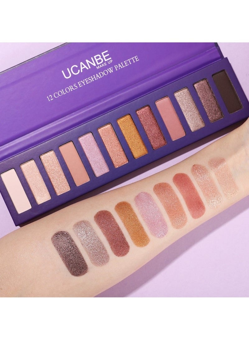 Ucanbe UCANBE 12 Color Matte Shimmer and Pearl Eyeshadow Palette  - Image 2