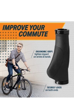SYOSI Bike Handlebar Grips – Non Slip Bike Handle Grip with Ergonomic Comfort Design for Bicycle Flat Handle Bar – Fit Mountain Bike, City Commuter Bikes130mm  - Image 2