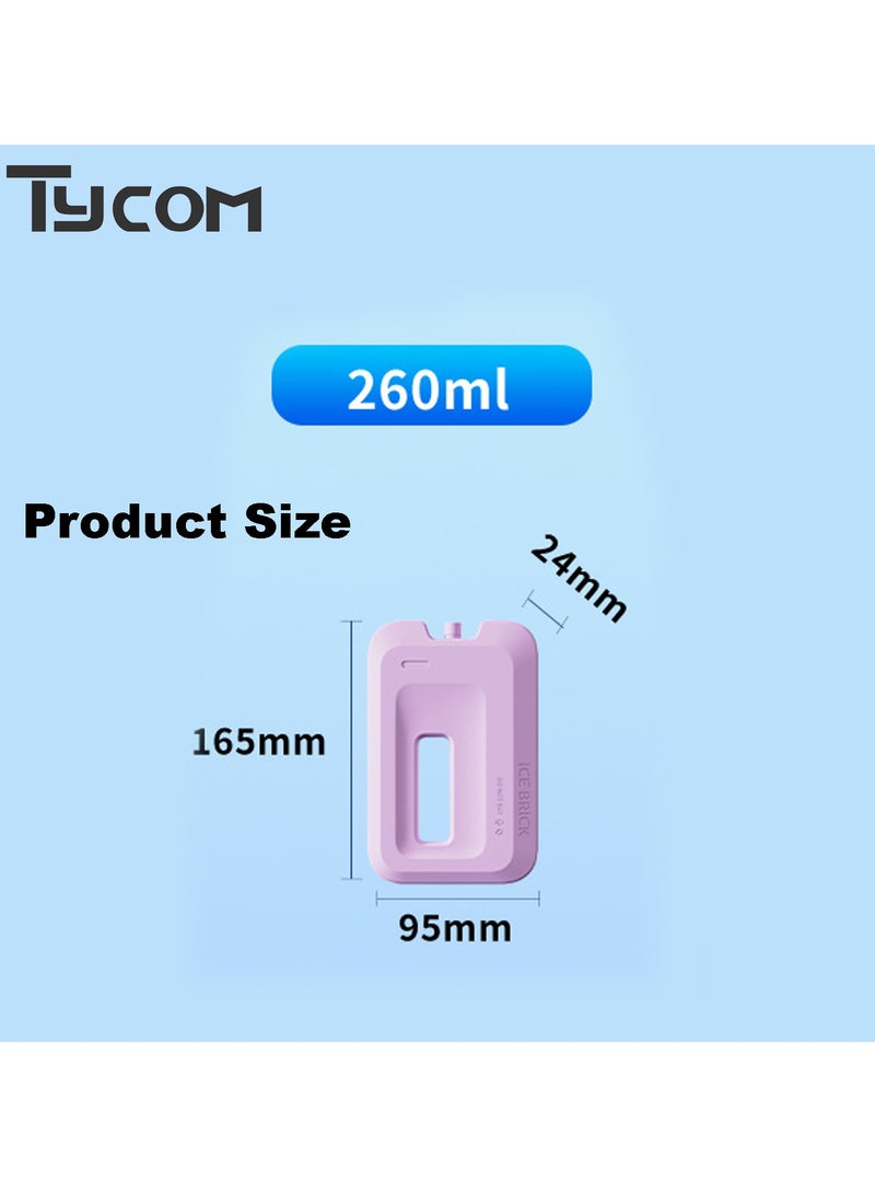TYCOM Ice Packs for Lunch Box Reusable Ultra Thin Freezer Packs Long Lasting for Coolers. Cooler Bag for Work School Picnic or Camping Keep Food Fresh 260ml 4 Pack.  - Image 2