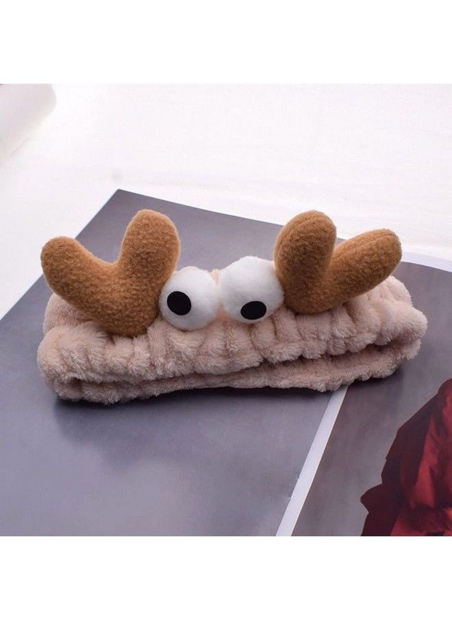 Beaupretty - 2 Pieces Spa Headband Face Wash Headband Cute Cartoon Crab Headband Elastic Hair Band Women Girls Makeup Hairbands(Khakipink) - Image 1