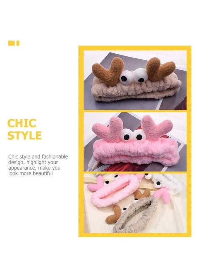 Beaupretty - 2 Pieces Spa Headband Face Wash Headband Cute Cartoon Crab Headband Elastic Hair Band Women Girls Makeup Hairbands(Khakipink) - Image 1