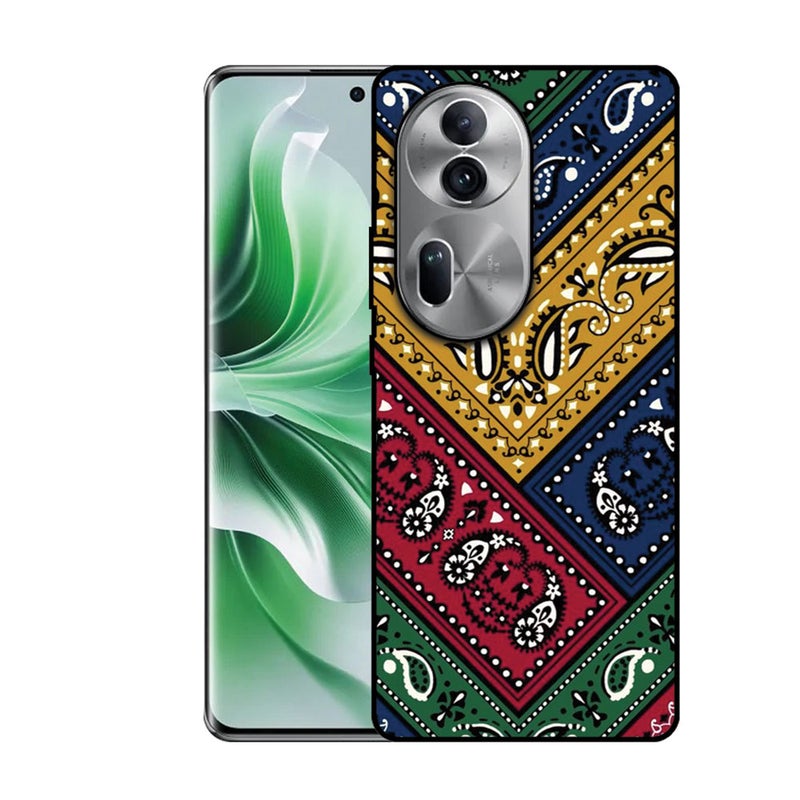EYE CATCH Printed Protective Case Cover For Oppo Reno 11-  Cloth Pattern - Image 1