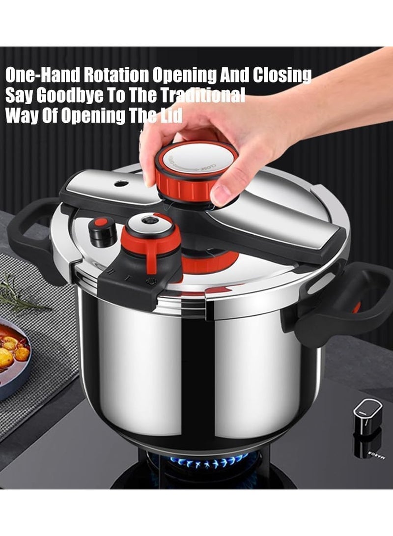 Pressure Cooker, Explosion Proof Stainless Steel Cookware, Dishwasher Safe 6.3Qt. Silver 6L  - Image 3