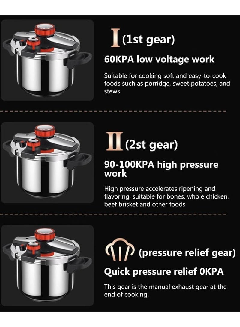 Pressure Cooker, Explosion Proof Stainless Steel Cookware, Dishwasher Safe 6.3Qt. Silver 6L  - Image 4