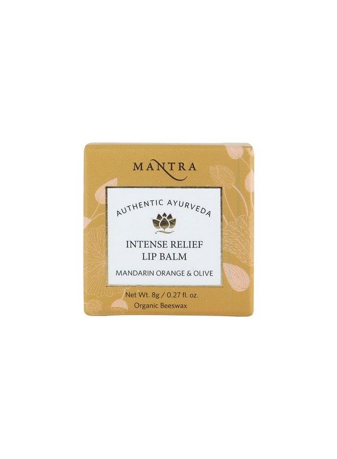 Mantra Intense Relief Lip Balm 8Gm Organic Beeswax Natural & Hydrating Lip Balm Moisturise Your Lips Help Treat Dark Or Discoloured Lips (Mandarin Orange & Olive) - Image 1