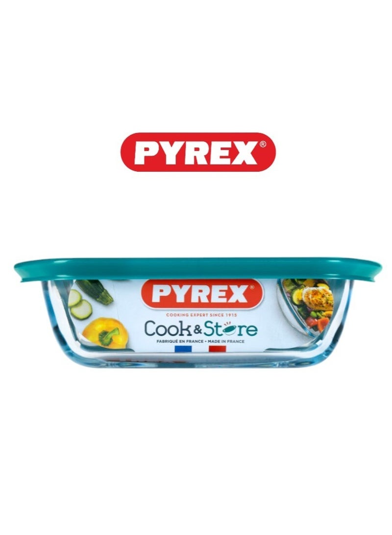 Pyrex Cook & Store Squared Roaster with Lid - 0.35L Capacity for Versatile Cooking and Storing Green 0.35Liters - Image 2