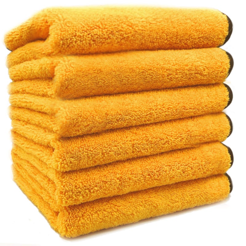 !Solid Solid Multipurpose Plush Microfiber Cleaning Cloth Towel for Household, Car Washing, Drying & Auto Detailing - 16" x 24" (6) - Image 1