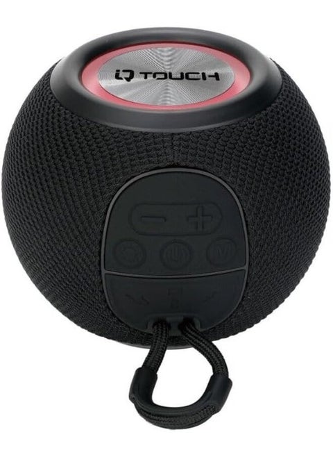 IQ TOUCH Portable Wireless Speaker with LED Light Dynamic, 3hrs Playtime, 10M working Distance, 57mm Speaker Driver, Stereo Sound, Button Control, Bluetooth Pairing, Outdoor Speaker, Black