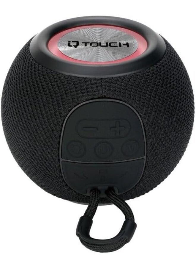 IQ TOUCH IQ TOUCH Portable Wireless Speaker with LED Light Dynamic, 3hrs Playtime, 10M working Distance, 57mm Speaker Driver, Stereo Sound, Button Control, Bluetooth Pairing, Outdoor Speaker, Black  - Image 1
