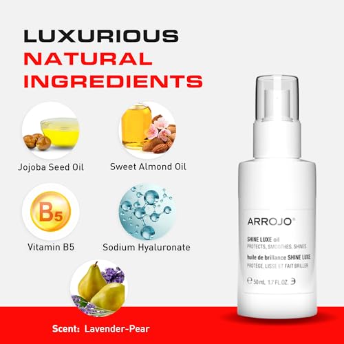 Arrojo Shine Luxe Hair Oil, 1.7 fl oz - Cruelty-Free, Paraben-Free Sulfate-Free Leave-In Oil with Vitamin B5, Jojoba & Sweet Almond – Intense Hydration & Heat Protectant for All Hair Types - Image 4