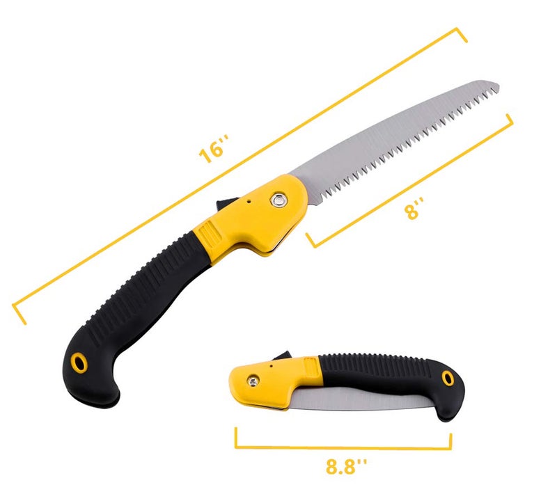 Homy منشار هومي القابل للطي بشفرة 8 بوصة منشار يدوي لتقليم الأشجار مع قفل أمان للتخييم والبستنة وقطع الخشب وتصميم قابل للطي منشار جيب يعمل بالطاقة اليدوية - Image 3