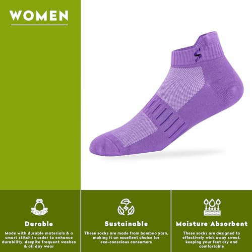 Supersox Bamboo Ankle Length Socks for Woman | 4 Times Softer than Cotton | Sustainable Fabric | Anti-Odour Socks for Sports, Gym & Daily Wear | Sky Blue, Pink, Purple | Pack of 3 - Image 4