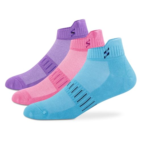 Supersox Bamboo Ankle Length Socks for Woman | 4 Times Softer than Cotton | Sustainable Fabric | Anti-Odour Socks for Sports, Gym & Daily Wear | Sky Blue, Pink, Purple | Pack of 3 - Image 1