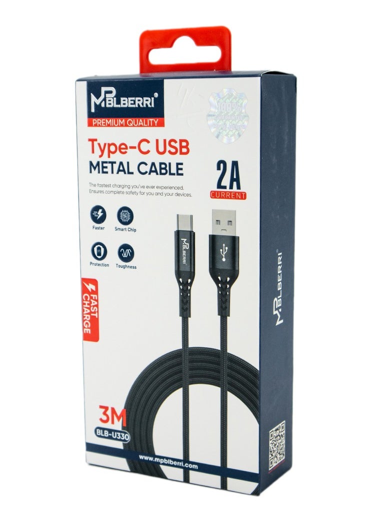 Type-C USB Metal Cable 3M | mpBLBERRI BLB-U330 - pzsku/Z830172033578657BE191Z/45/_/1720091571/a49134e0-0e58-4fa3-8fd7-8b85256ef887