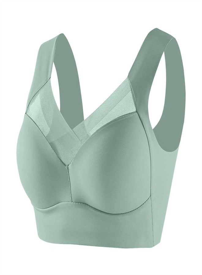 Thin And Breathable Vest Underwear Without Steel Rings Light Green - Image 1