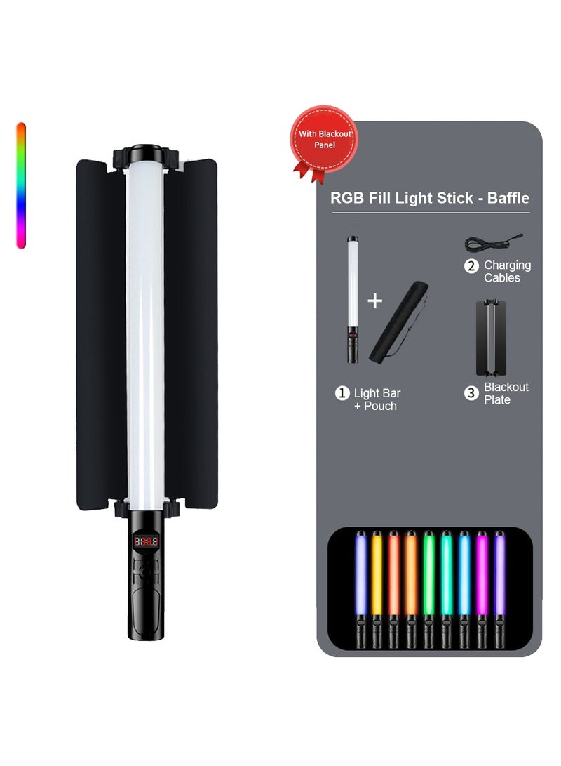 FlashHawk Handheld RGB Tube,LED Video Light Stick, RGB Full Color with 10 Kinds of Colorful Lights and 3000k-6000k Adjustable Lights, Suitable for Vlog Live Product Portrait Photography - Image 1