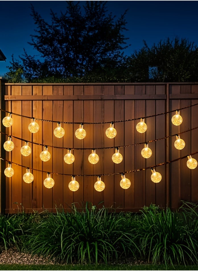 MODI 30 Meter 180LED Outdoor Warm Color Ball String Lights with 8 Lighting Modes - White Wire, 12W IP44 Waterproof Warm White Crystal  – Diwali Decor Lights - Image 4