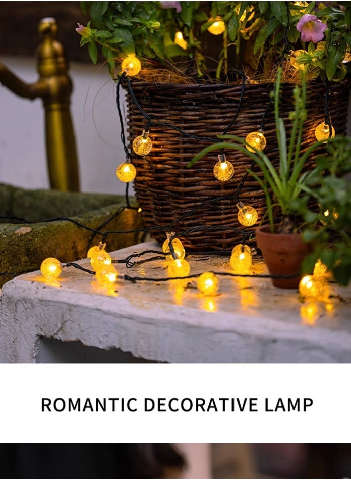 MODI 30 Meter 180LED Outdoor Warm Color Ball String Lights with 8 Lighting Modes - White Wire, 12W IP44 Waterproof Warm White Crystal  – Diwali Decor Lights - Image 5