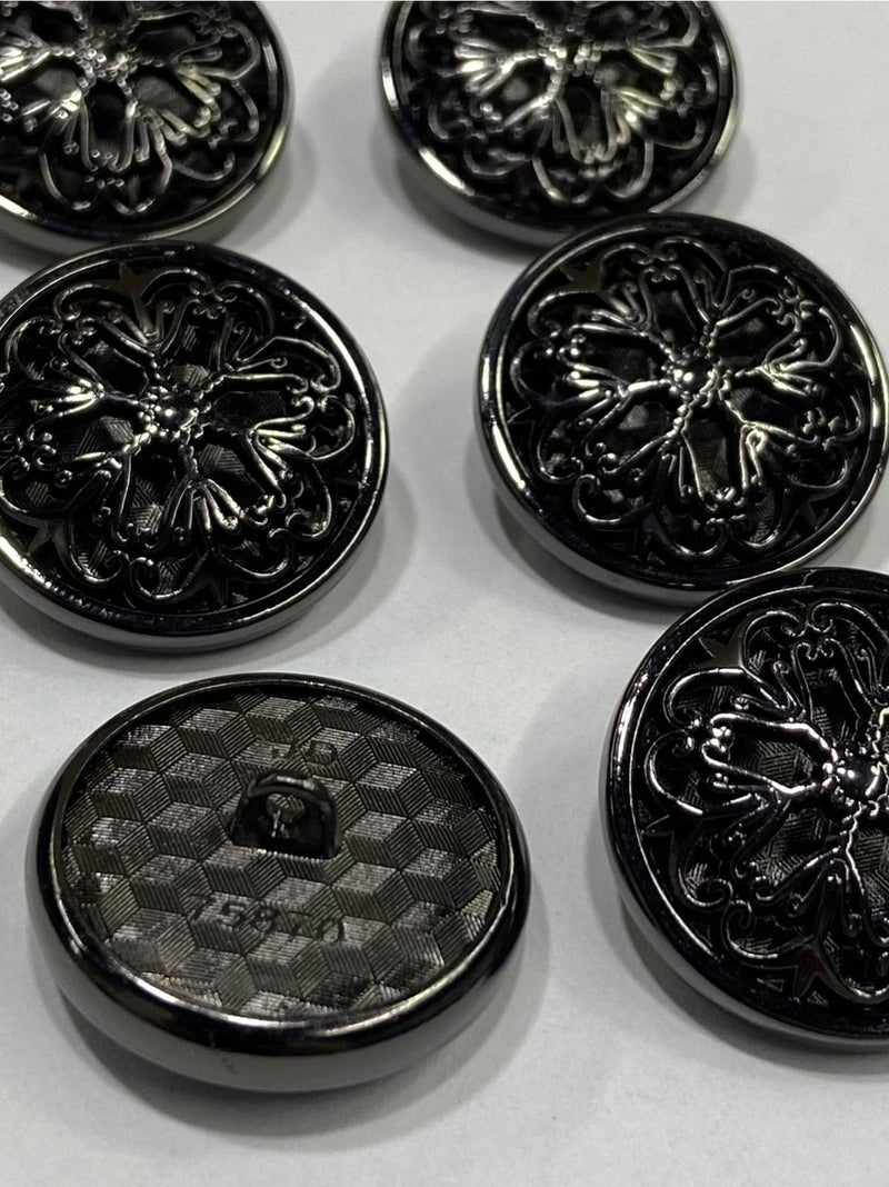 Karan Tuhafiye Karan Haberdashery Coat Topcoat Button Design Button Special Coated Button Black Set of 6 - Image 3