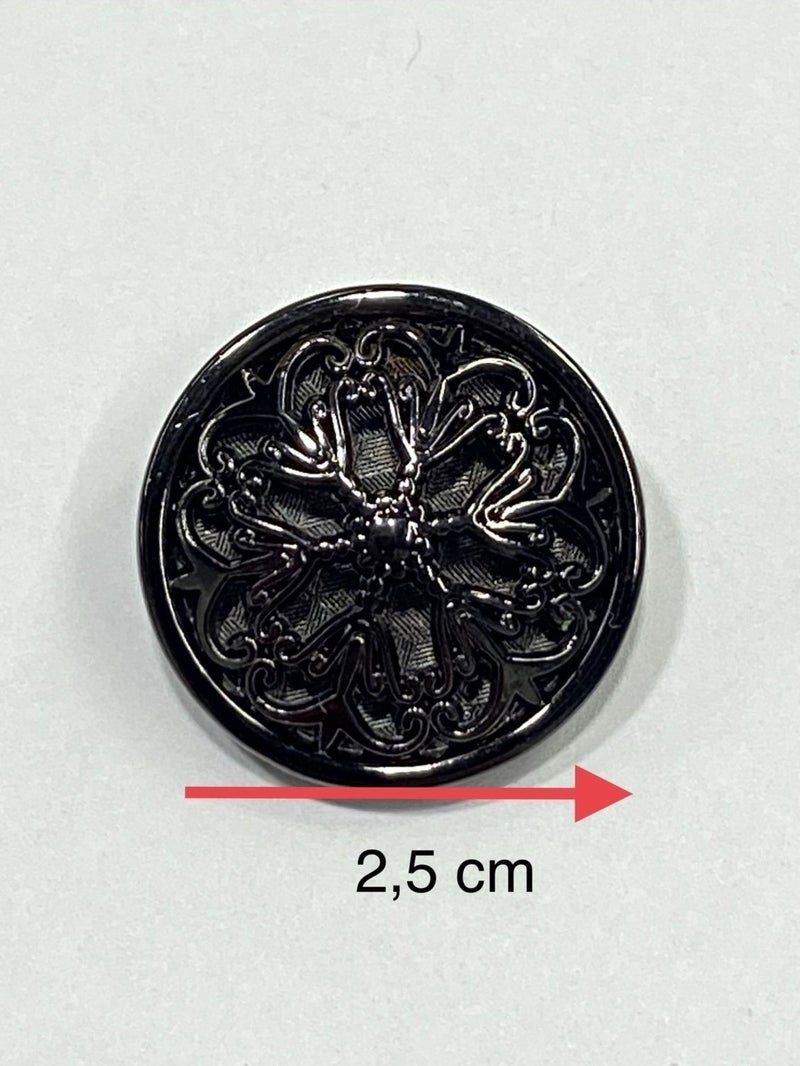 Karan Tuhafiye Karan Haberdashery Coat Topcoat Button Design Button Special Coated Button Black Set of 6 - Image 4