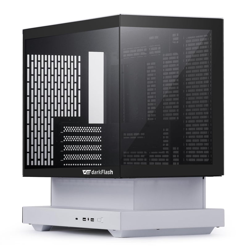 darkFlash FLOATRON F1(2025) Micro-ATX PC Case, 270Â° Panoramic Floating Gaming Case, Back Connect Support, 3X ARGB PWM Fans, High Airflow, Type-C, Supports 360mm AIO (W/o RGB Fans) - Image 3