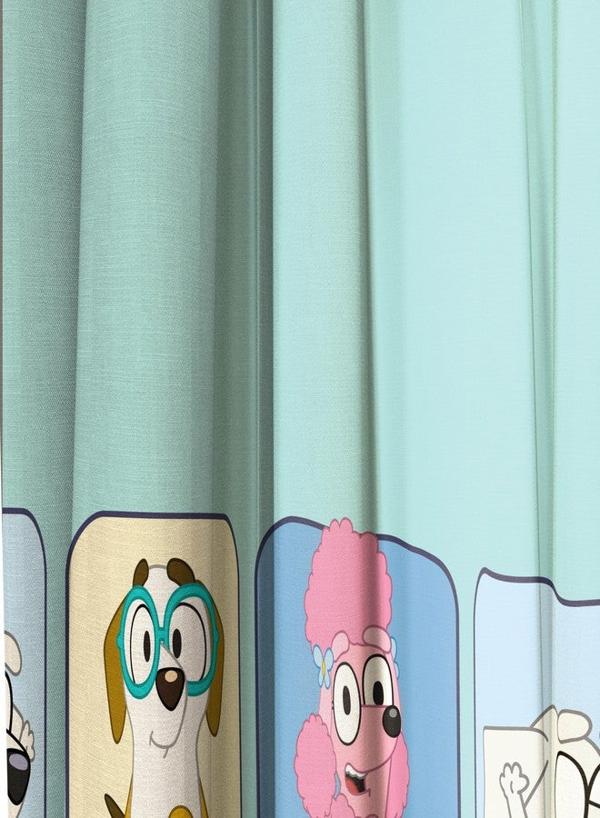 Sunny Side Up Window Curtains for Kids Bedroom 4-Piece Drape Set with 2 Tiebacks, Teal - Bluey, 42" W x 63" L (Pack of 2) - Image 5
