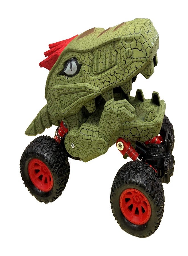Aeromax Dino-Faur Pull Back Dinosaur Truck, Green with Red Accent - Image 3