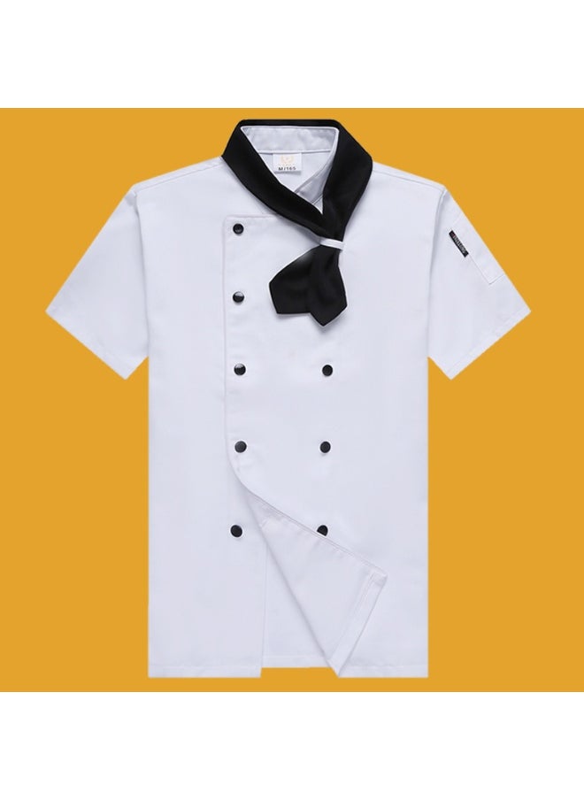 NIBEMINENT Unisex Kitchen Chef Jackets Restaurant Waiter Uniform Shirt Bakery Double Breasted Work Clothes  Send Bow Tie  - Image 1