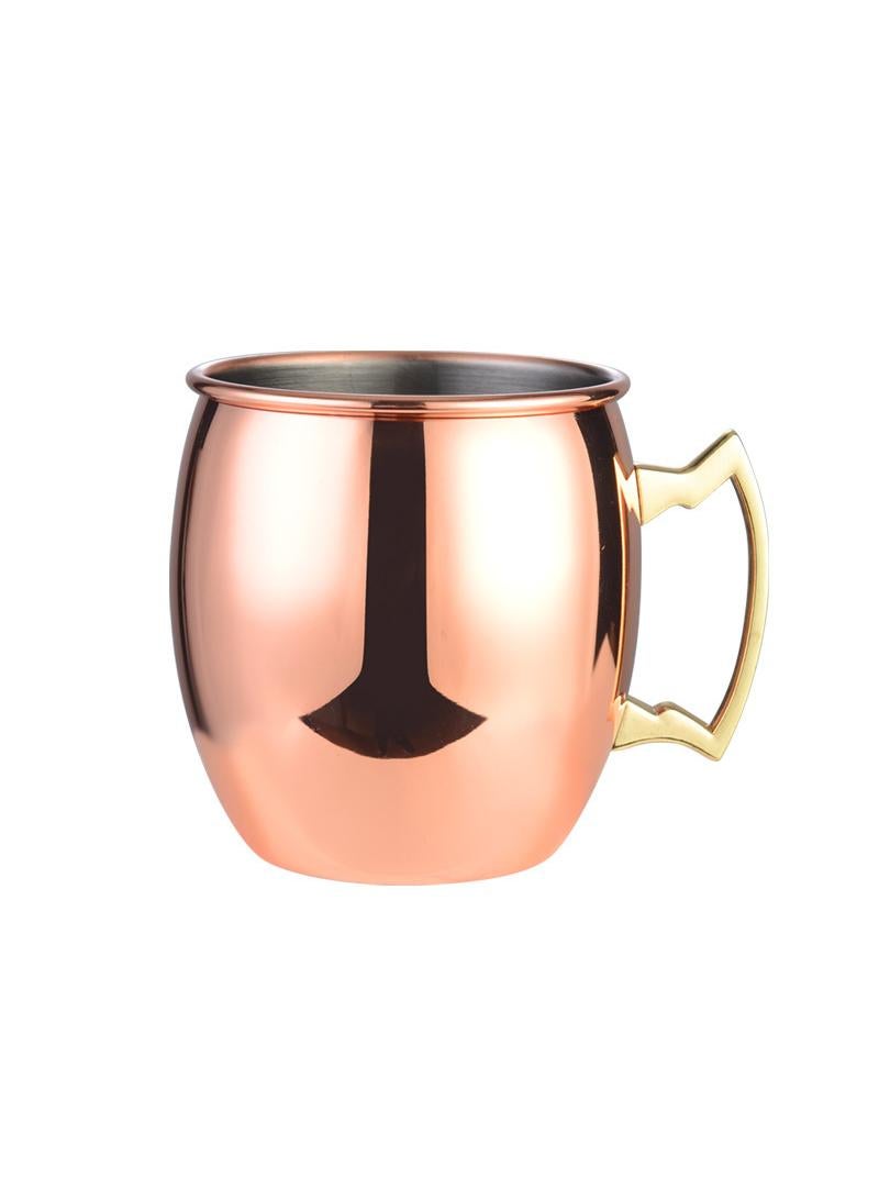 general 3 قطع من أكواب موسكو مول المصنوعة من الفولاذ المقاوم للصدأ والمطروقة بالنحاس وكوب شرب مثلج باللون الذهبي الوردي/الفضي بسعة 530 مل - Image 2