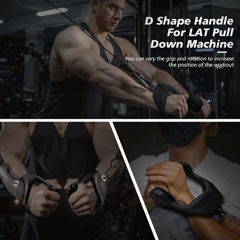 TPE Dual Headed Triceps Rod With Ergonomic D Handle Grip Bar LAT Pull Down Attachment For Gym Muscle Exercise And Strength Training 1 Pair - Image 4