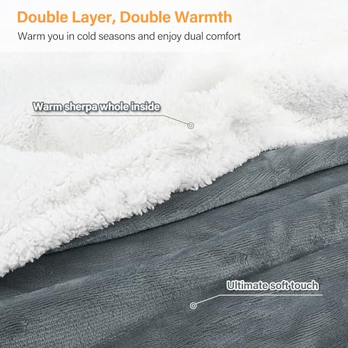 Catalonia Sherpa Wearable Blanket with Sleeves Arms, Comfy Sleeved TV Wrap Blanket, Large Snuggly Throw for Women and Men, Gift for Her - Image 4