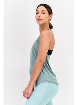Reebok Women Sportswear Fit Sleeveless Training Tank Top, Slate Green  - Image 2