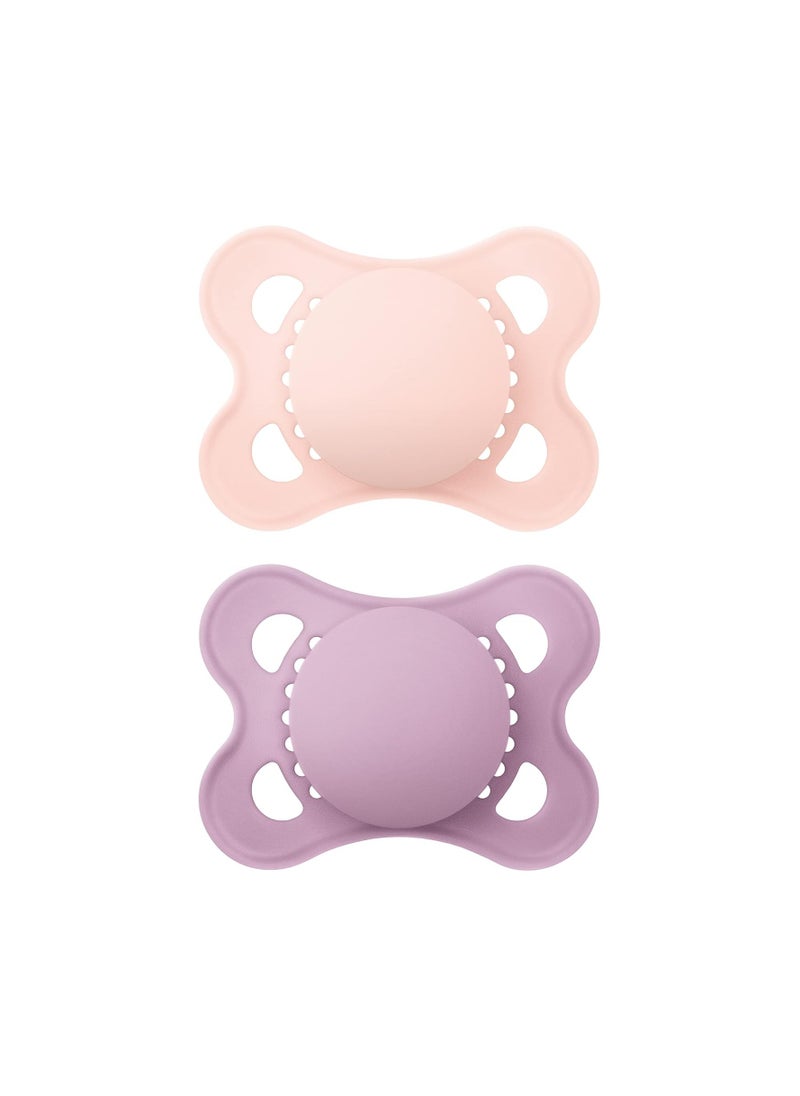 MAM MAM Original Matte Baby Pacifier, Nipple Shape Helps Promote Healthy Oral Development, Sterilizer Case, 2 Pack, 0-6 Months, Girl,2 Count (Pack of 1)  - Image 4