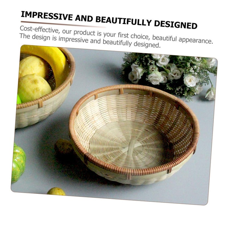 Woven Kitchen Basket Set for Food Storage and Fruit Drying 3 Pieces - Image 5