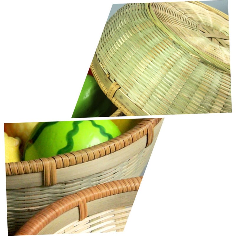 Woven Kitchen Basket Set for Food Storage and Fruit Drying 3 Pieces - Image 4
