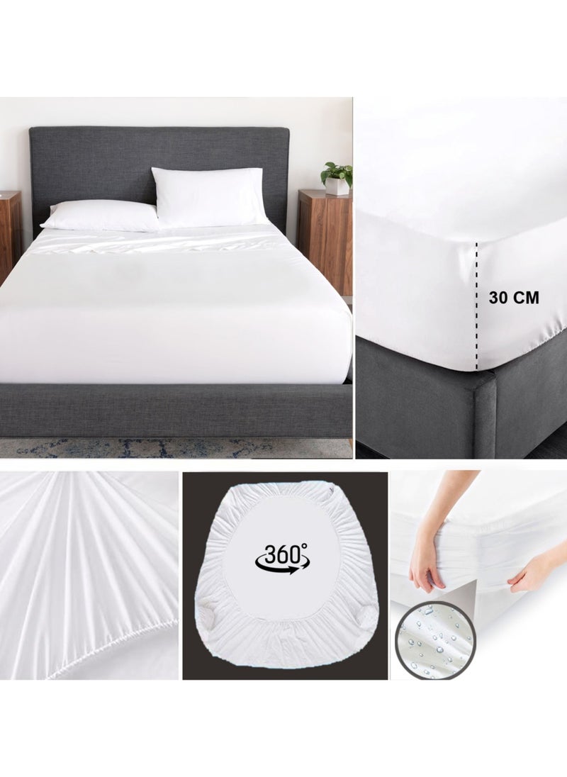 ROBUST - Robust Ultimate Protection Mattress Encasement–Fitted Waterproof Mattress Protector, Soft, Noiseless, Hypoallergenic, Durable With (120x200+30cm) Deep Pocket for a Comfortable Sleep-Single Size - Image 1