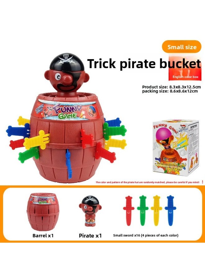 لعبة تخفيف التوتر، دمية سوداء كبيرة الحجم، برميل القراصنة، لعبة طعن محظوظة، أدوات مقالب للأطفال، لعبة طاولة