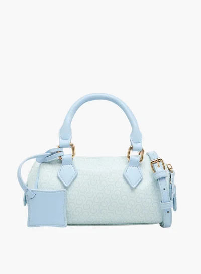 Celeste Monogram Print Crossbody Bag with Adjustable Strap and Zip Closure