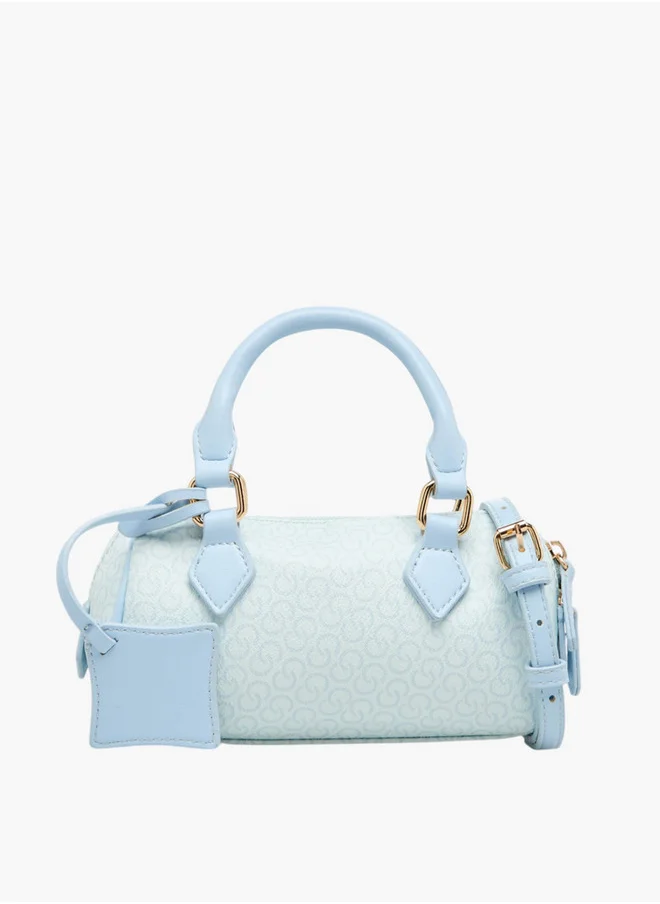 Celeste Monogram Print Crossbody Bag with Adjustable Strap and Zip Closure