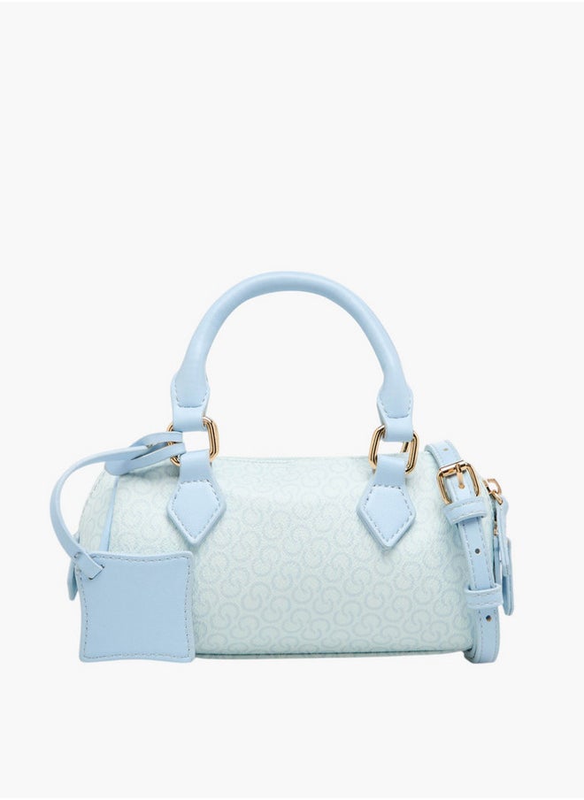 Celeste Monogram Print Crossbody Bag with Adjustable Strap and Zip Closure  - Image 1