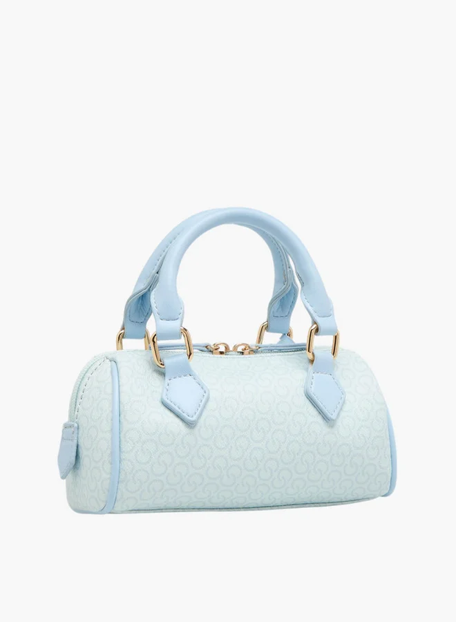 سيليست Monogram Print Crossbody Bag with Adjustable Strap and Zip Closure
