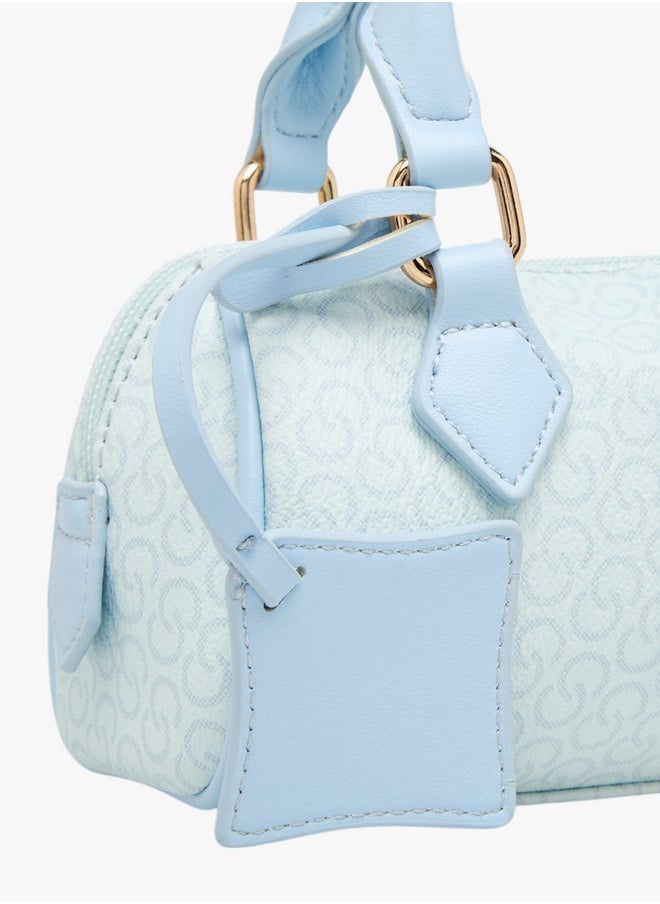 Celeste Monogram Print Crossbody Bag with Adjustable Strap and Zip Closure  - Image 4