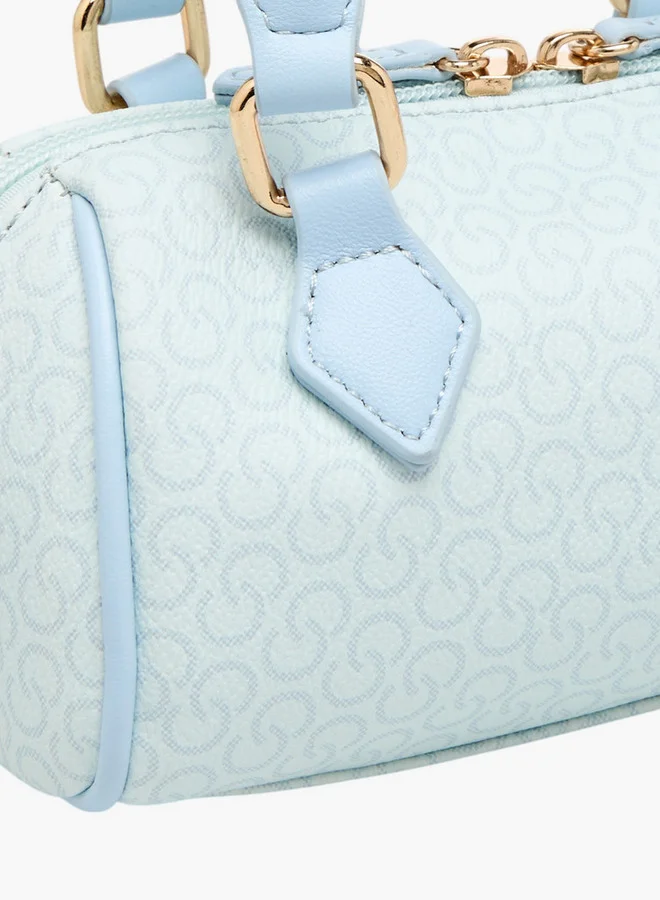 سيليست Monogram Print Crossbody Bag with Adjustable Strap and Zip Closure