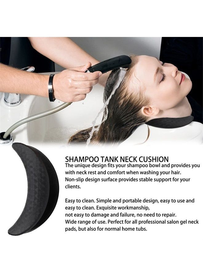 FERCAISH Shampoo Bowl Neck Cushion，Durable Soft Silicone Hair Wash Neck Pillow - General Shampoo Bowl Neck Rest Pillow for Hairdressing Hair Washing Sink Basin Tool(Black) - Image 2