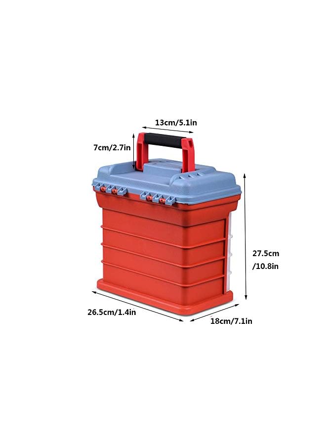 PROMASS Box Storage, Small Utility Tool Storage Box, Portable Crafts Organizer Case with 4 Drawers, for Screws Nuts, Bolts, Orange  - Image 3